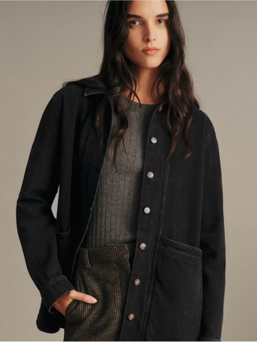 Sezane Will Jacket - Washed Black NWT